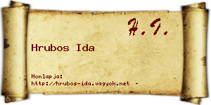 Hrubos Ida névjegykártya