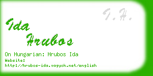 ida hrubos business card